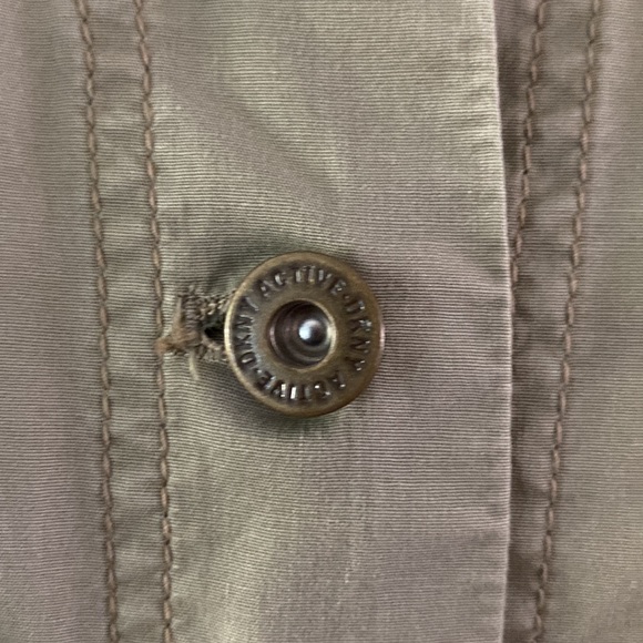 DKNY active women’s chest pocket khaki military jacket cotton button closure S - Picture 5 of 14